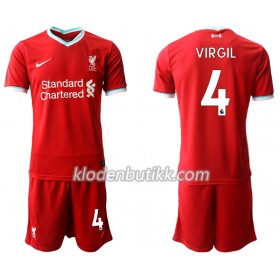 Liverpool Virgil van Dijk 4 Barn Hjemmedraktsett 2020-2021 Kortermet (+ Korte bukser)